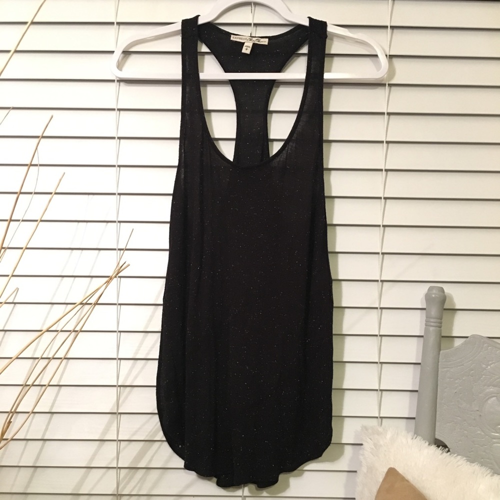Express Black Speckled Tunic Tank